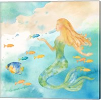 Framed 'Sea Splash Mermaid II' border=
