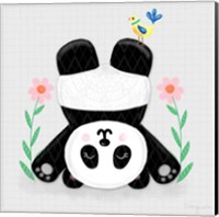 Framed 'Tumbling Pandas II' border=