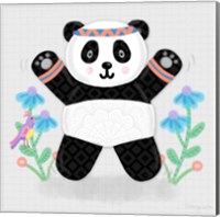 Framed 'Tumbling Pandas III' border=