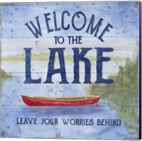 Framed 'Lake Living III (welcome lake)' border=