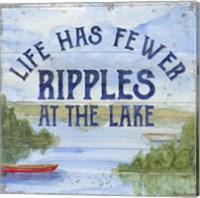 Framed 'Lake Living IV (ripples)' border=