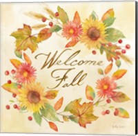 Framed 'Welcome Fall Square II -Be Grateful' border=