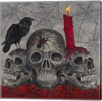 Framed 'Something Wicked 3 Skulls' border=