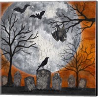Framed 'Something Wicked Graveyard I Hanging Bat' border=