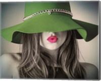 Framed Vintage Fashion - Green Hat