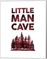 Framed Little Man Cave - Trees Red Plaid