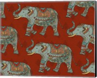 Framed Elephant Caravan Pattern M