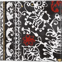 Framed 'Bali Tapestry I BW' border=