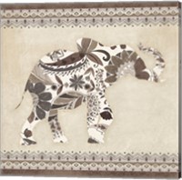 Framed 'Boho Elephant I Neutral' border=