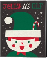 Framed Jolly Holiday Elf