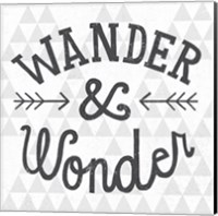Framed 'Mod Triangles Wander and Wonder' border=