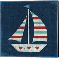 Framed Nautical Love Sail Boat