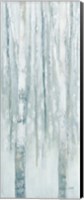 Framed Birches in Winter Blue Gray Panel I