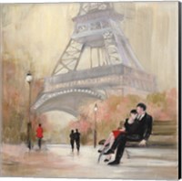 Framed Romantic Paris I Red Jacket