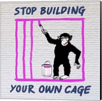 Framed Chimp in Cage