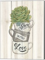 Framed Grow with Love Succulents