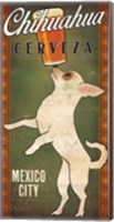 Framed White Chihuahua on Green