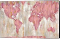 Framed Blushing World Map v2 Crop