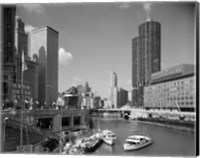 Framed 1960s Chicago River From Michigan Avenue