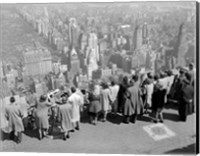 Framed 1940s Tourists Standing On Top Of A Building