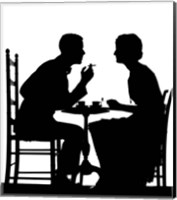 Framed 1920s 1930s Silhouette Of Couple Sitting?