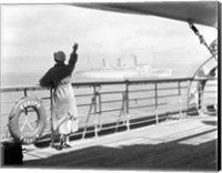 Framed 1930s Back Of Woman On Of Cruise