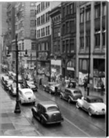 Framed 1940s Rainy Day On Chestnut Street Philadelphia