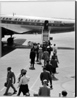 Framed 1950s Airplane Boarding Passengers