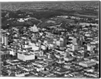 Framed 1950s Aerial View Showing El Cortez Hotel