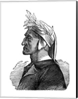 Framed 1300S Dante Alighieri Italian Poet