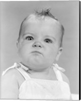 Framed 1950s 1960s Portrait Baby Angry
