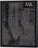 Framed Blueprint Map New York