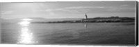 Framed Lighthouse Sound Black and White Crop