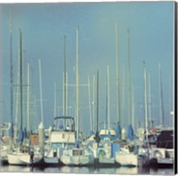 Framed Harbor Boats Blue Sky