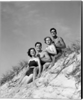 Framed 1930s Group Young Men Women