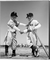 Framed 1960s Pair Of Little Leaguers In Uniform