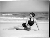 Framed 1920s Woman In Bathing Suit