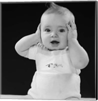 Framed 1950s Baby With Hands Up