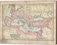 Framed Vintage Roman Empire Map