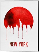 Framed New York Skyline Red
