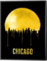 Framed Chicago Skyline Yellow