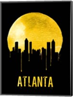 Framed Atlanta Skyline Yellow