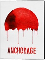 Framed Anchorage Skyline Red