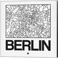 Framed White Map of Berlin