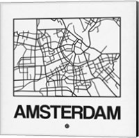 Framed White Map of Amsterdam
