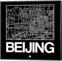 Framed Black Map of Beijing
