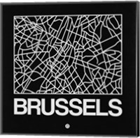 Framed Black Map of Brussels