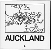 Framed White Map of Auckland