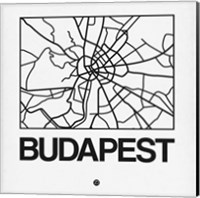 Framed White Map of Budapest