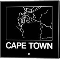 Framed Black Map of Cape Town